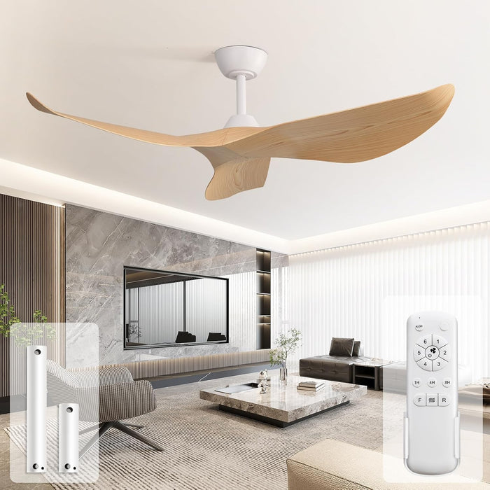 Contemporary 52 Inch Silent Reversible Ceiling Fan