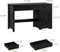 Farmhouse 47" Executive Desk,Computer Desk with Drawers and Storage Cabinet, Home Office Desk for Work and Study.Pure Black