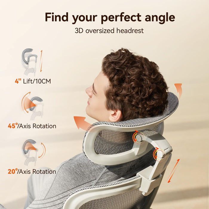 B100 PRO Ergonomic Office Chair with Footrest, 4D Flip-Up Armrests