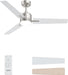 52 Inch Ceiling Fans with Lights and Remote, Brushed Nickel Ceiling Fan, 6 Speed Reversible, 3CCT, Dimmable, Noiseless, 3 Blades, Quiet DC Motor, Silver Ceiling Fan for Bedroom, Indoor and Outdoor