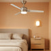 52 Inch Ceiling Fans with Lights and Remote, Brushed Nickel Ceiling Fan, 6 Speed Reversible, 3CCT, Dimmable, Noiseless, 3 Blades, Quiet DC Motor, Silver Ceiling Fan for Bedroom, Indoor and Outdoor