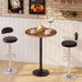 Bar Table Round 35 Inch Tall WeatheredWalnutFinish