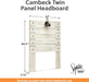Cambeck Farmhouse Panel Headboard ONLY with USB Charging Stations, Twin, Whitewash