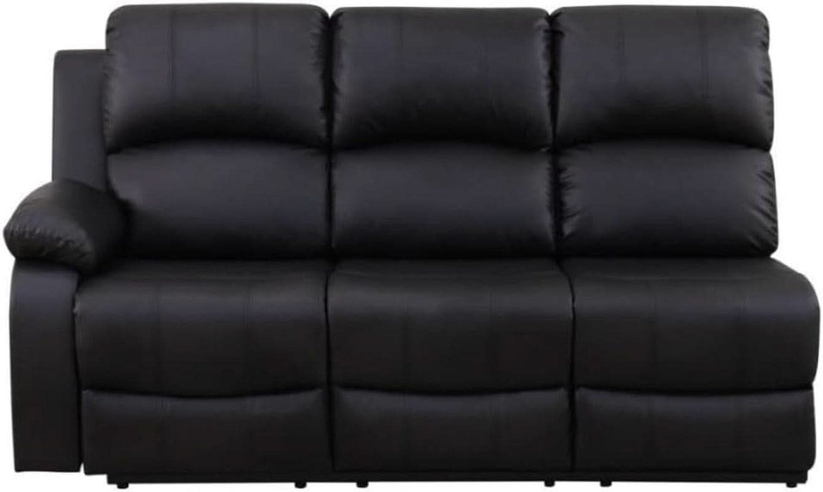 Reclining Sectional Sofa Set, L Shaped PU Leather Recliner Couch with Cup Holder and Storage Console for Home Theater & Living Room, Black