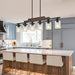 Farmhouse Chandelier 6-Light Dining Room Light Fixture over Table Kitchen Island Lighting Rustic Chandeliers for Dining Light with Glass Shade Wood Pendant Lights Kitchen Island