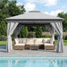 12x12 Ft Grey Gazebo Weatherproof With InsectNetting