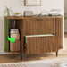 39.4Inch 2Drawer Filing Cabinet Fluted Brown Finish