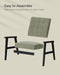 Accent Leisure Chair, Mid-Century Modern Arm Chair with Solid Wood Armrests and Legs, 1-Seat Cushioned Sofa for Living Room Bedroom Balcony Studio, Olive Green ULAC001C01
