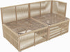 Outdoor Patio Furniture Set, PE Rattan Wicker Conversation Sofa Set with Iron Frame Cushions and Glass Top Coffee Table, Modular Backyard Balcony Seating Set, Dark Beige