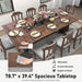78Inch Large Dining Table for 6 8 People,Wooden Rectangular Kitchen Table W/Waterproof Tabletop,Large Rectangle Furniture W/Adjustable Legs,Brown Dinner Table for Kitchen Dining Room(78In)