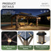 12x16 Outdoor Cedarwood Gazebo Grey Hardtop Pavilion