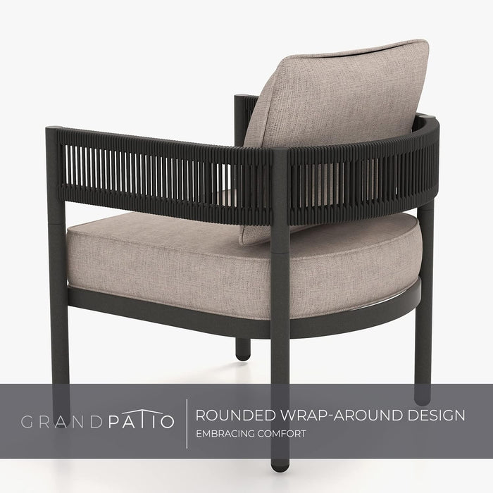 4-Piece Outdoor Conversation Set with 2 Single Chairs and 2 Patio Coffee Tables, Wicker Furniture Set