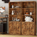 Industrial Bookshelves and Bookcases with Doors 11.8 in Depth Floor Standing 5 Shelf Display Storage Shelves Bookcase Home Decor Furniture for Home, Office, Living Room, Bedroom