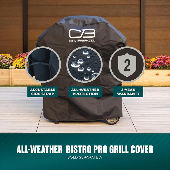 3-In-1 Dual Fuel Outdoor Bistro Pro Electric Grill & Griddle + Charcoal Mode BBQ, Red - 25302146