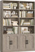 Bookshelf and Bookcase with Doors, 6 Tier Double Wide Large Bookshelves, Open Display Shelves, 73'' Tall Bookshelf with Storage Cabinets for Home Office, Living Room, Library, Wash Gray
