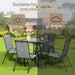 Patio Dining Set 5 Pieces, All Weather Outdoor Furniture W/30"X 30" Table and 4 Stackable Textilene Chairs, Metal Table and Chairs for Lawn, Garden, Poolside, Backyard (Umbrella Not Included)