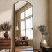 Arched Full Length Mirror Full Body Mirrors with Unique Scalloped Corner Design 24 X 65 Inch Wall Mirror Full Length for Bedroom Living Room Black