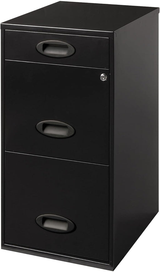 Black 3-Drawer Vertical File Cabinet