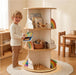 Rotating Kids Bookcase ThreeSixty Degree White Wooden