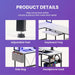 67" L Shaped Gaming Desk, Corner Desk for Compact Spaces with Keyboard Tray & Storage Shelf,Reversible Computer Desk with LED Lighting,Metal Frame PC Gaming Table for Home Office Bedroom,White
