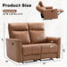 Mnul Loveset Recliner Sof, Wll-Hugger 2 Set Reclining Love Set Couches, Lethire Reclining Sof Set, Double Seter Recliner Chir for Living Room, Office, prtment, Brown