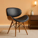Cassie Dining Chair in Black Faux Leather and Walnut Wood Finish 20D X 21W X 31H In