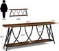 70.9" Narrow Console Table for Entryway, Industrial Long Sofa Table behind Couch, Farmhouse Hallway Table with Storage for Living Room, Entrance, Foyer, Rustic Brown