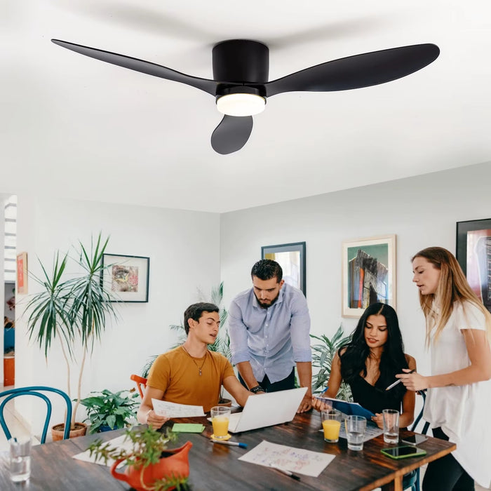 Ceiling Fan with Light,42 Inch/52 Inch Low Profile Ceiling Fan with Remote Control, for Indoor and Covered Outdoor