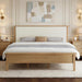 Queen Size Platform Bed Frame, with Boucle Upholstered Headboard & Wooden Slats Support, Modern Farmhouse Style Bed, No Box Spring Required, Large under Bed Storage, Easy Assembly, Natural