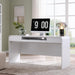 63" Modern Computer Desk with 2 Drawers, Wood Curved Executive Desk with Keyboard Tray & Power Outlet, Writing Desks with Storage for Home Office, Study Room, Living Room (White)