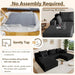 107Inch Modular Sectional Sofa Black Corduroy Upholstered