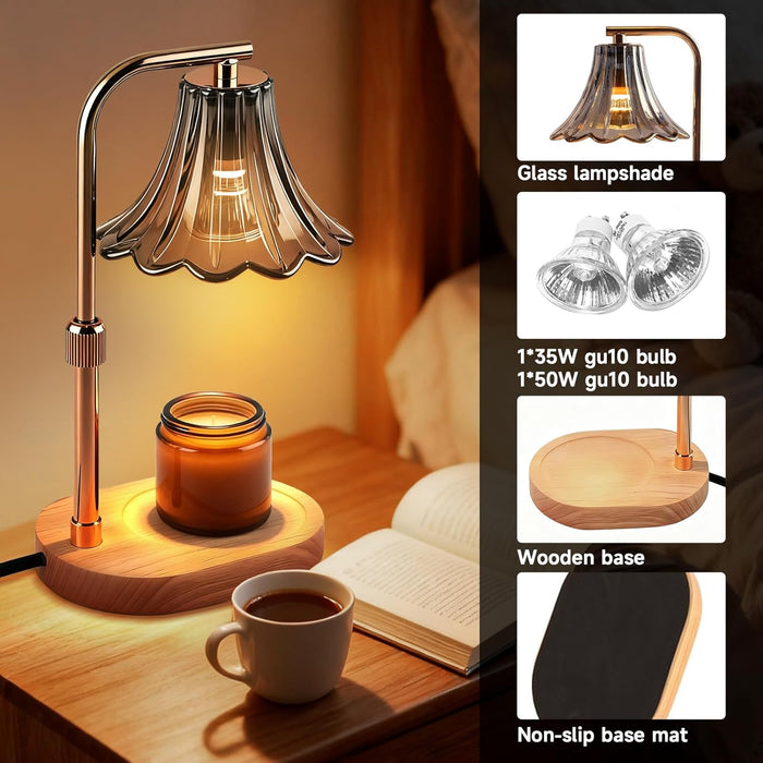 Candle Warmer Lamp with Timer Height-Adjustable Valentine'S Day Gifts Birthday Gifts for Women and Mothers Housewarming Gifts New Home Decor 2 Bulbs