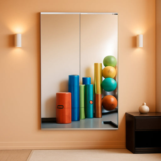 Home Gym Mirror for Wall, 55" X 16" X 2PCS Frameless Full Length Mirror