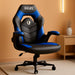 N-GEN Video Gaming Computer Chair Ergonomic Office Chair Desk Chair with Lumbar Support Flip up Arms Adjustable Height Swivel PU Leather Executive with Wheels for Adults Women Men (Blue)