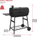 Premium 29" Charcoal Grill with Side Shelf, 552 SQ in Cooking Space, Adjustable Charcoal Tray, Chimney Air Vent, Warming Rack, Barrel Smoker Grill for Camping, Picnics, and More - 810-0029C