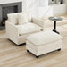 35‘’ Modern Chenille Cloud Sofa Ottoman,Rectangle Ottoman for Modular Sectional Sofa, Beige