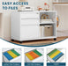 White 3-Drawer Rolling Metal File Cabinet Lockable