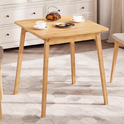 Natural Bamboo Square Dining Table EasyToAssemble TwoSeater