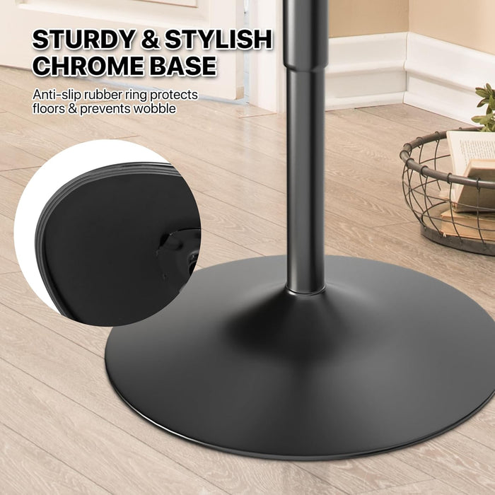 31" round Bar Table Height Adjustable 26"-35" Pub Table with Enlarged Base for Living Room Patio Bistro Café, Black