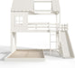 NaturalPineDurable TwinOverFull BunkBed WithSlide StorageChest Playhouse Framework