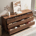 Walnut 10 Drawer Dresser for Bedroom, 63" W Modern Wood Dresser