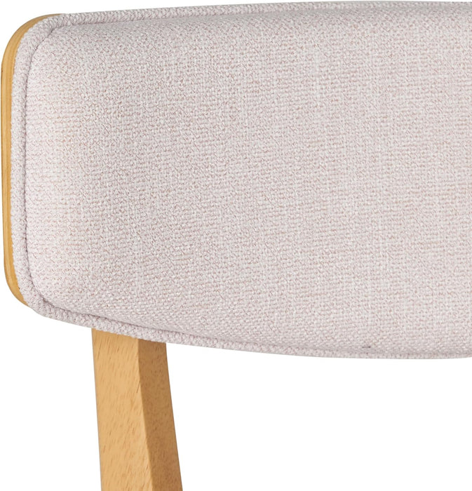 Abraham Mid-Century Modern 7 Piece Dining Set with A-Frame Table, Light Beige + Natural Oak