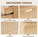 Fluted 6 Drawer Dresser for Bedroom - 43" Tall Dresser Chest of Drawers, Fluted Dresser for Bedroom, Metal Handle,Wood Dresser for Living Room, Bedroom, Entryway, Hallway（Light Wood）