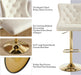 Swivel Gold Bar Stools Set of 2, Velvet Adjustable Barstools with Tufted Back, Nailheads Trim and Pull Ring, Counter Height Upholstered Bar Chairs for Kitchen Island Restaurant Home (Cream-Gold)