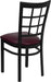 HERCULES Series Black Window Back Metal Restaurant Chair - Burgundy Vinyl Seat