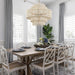 23.62In Large White Rattan Chandeliers Light Dining Room 6-Light