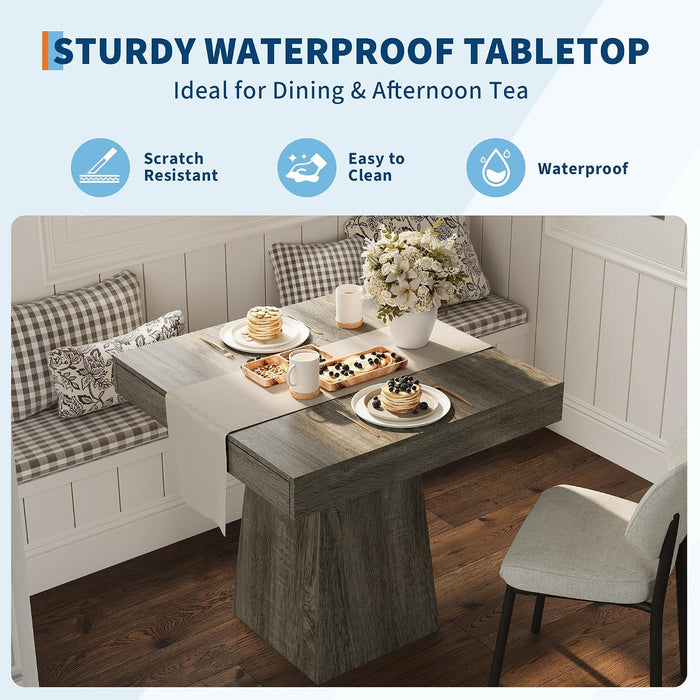 Small Dining Table with Drawers, 31.5 Inch Farmhouse Kitchen Table