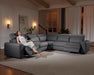 Power Recliner Sofa, Electric Reclining Sofa with Console & Dual Recliner, Leather Sectional Couch for Living Room, Grey