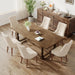 Fabric Side Dining Chairs Set of 6, Wingback Upholstered Dining Room Chairs with Tufted Button, Living Room Chairs for Home Kitchen, Beige