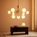 Gold Modern Chandelier 9-Light Glass Globe Ceiling Light Fixtures Mid Century Modern Sputnik Chandelier for Dining Room Kitchen Island Bedroom Living Room
